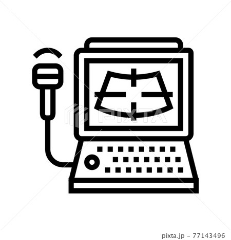 ultrasound radiology computer line icon vector illustration ultrasound radiology computer line icon vector illustration 77143496