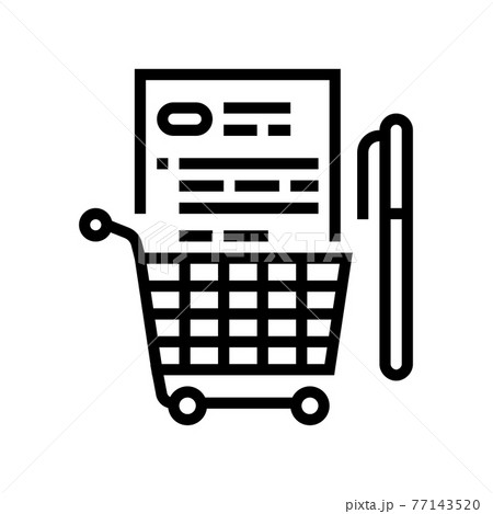 buying and signing agreement logistics services line icon vector illustration 77143520