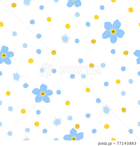 A seamless background of circles and flowers. Vector illustration 77143863