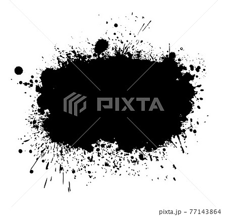Black blot with splashes. Vector illustration 77143864