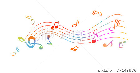 Abstraction of the note. Multicolored musical abstraction. Vector illustration 77143976