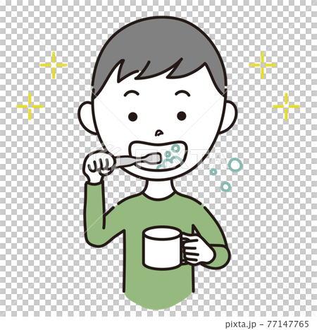 Illustration material of boy brushing teeth Illustration material of boy brushing teeth 77147765
