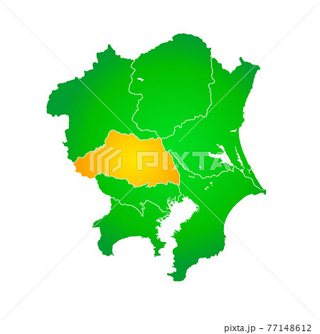 埼玉県地図と関東地方地図のイラスト素材