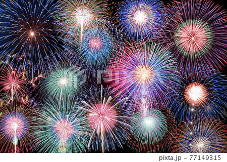 【夏イメージ】花火大会 77149315