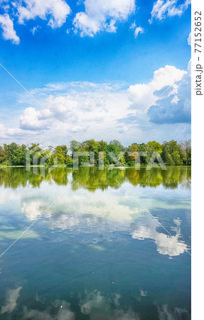 small lake in Lednice castle garden small lake in Lednice castle garden 77152652