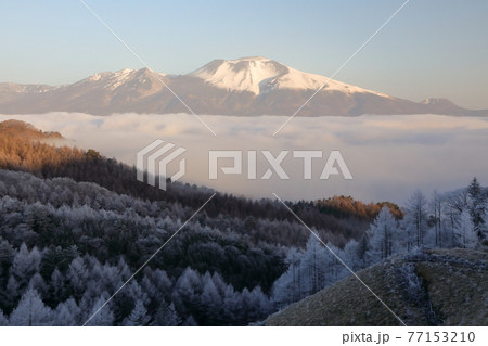 浅間山　厳冬の軽井沢 77153210