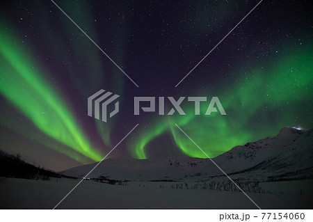 天使の羽のようなオーロラ 77154060