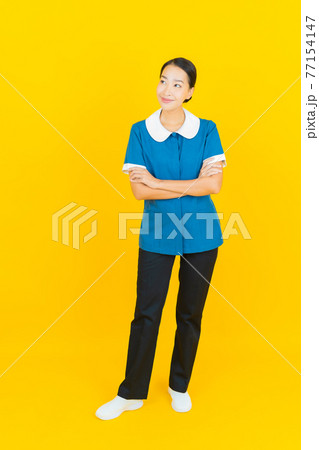 Portrait beautiful young asian woman maid and housekeeping 77154147