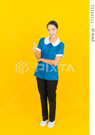 Portrait beautiful young asian woman maid and housekeeping 77154151