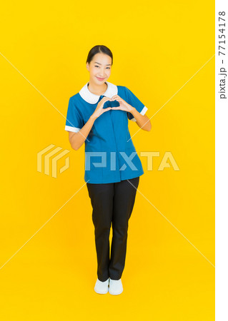 Portrait beautiful young asian woman maid and housekeeping 77154178