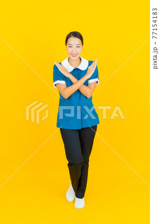 Portrait beautiful young asian woman maid and housekeeping 77154183