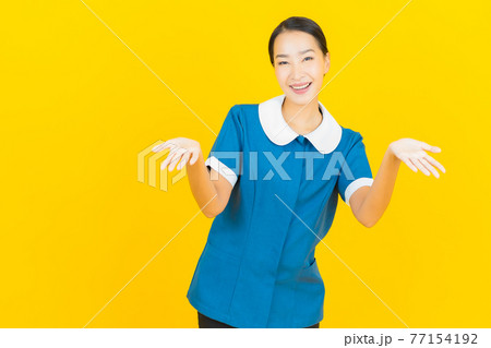 Portrait beautiful young asian woman maid and housekeeping 77154192