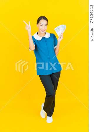 Portrait beautiful young asian woman maid and housekeeping 77154212