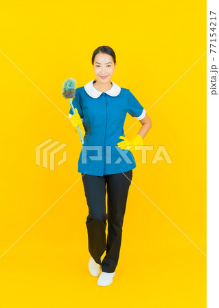 Portrait beautiful young asian woman maid and housekeeping 77154217