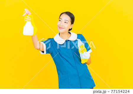 Portrait beautiful young asian woman maid and housekeeping 77154224