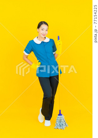 Portrait beautiful young asian woman maid and housekeeping 77154225