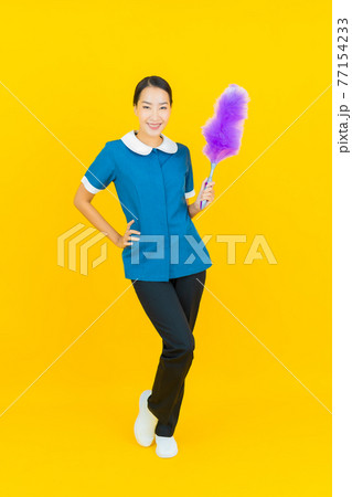 Portrait beautiful young asian woman maid and housekeeping 77154233