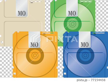 MO（光磁気ディスク）のイメージイラスト。カラーセット（記録媒体）のイラスト素材 [77154438] - PIXTA