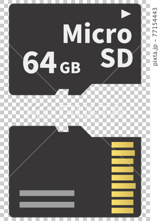 Microsdメモリカード 表裏 のイメージイラスト 記録媒体 のイラスト素材