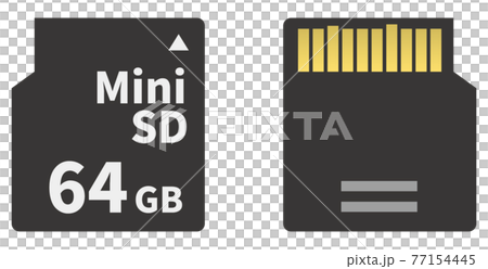 Minisdメモリカード 表裏 のイメージイラスト 記録媒体 のイラスト素材