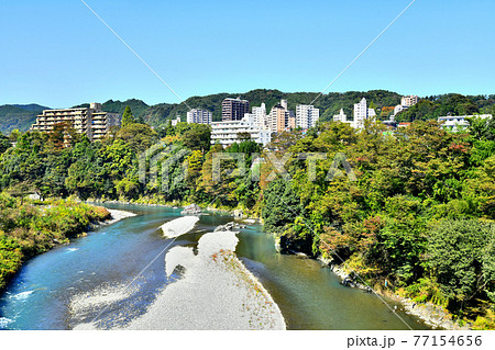 調布橋／多摩川より上流／青梅駅方面を望む(東京都青梅市)【2020.10】 77154656