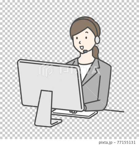 Call center female operator Call center female operator 77155131