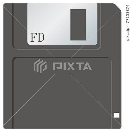 フロッピーディスクのイメージイラスト（表面）（記録媒体） 77155874
