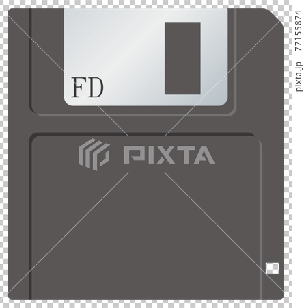 フロッピーディスクのイメージイラスト（表面）（記録媒体） 77155874