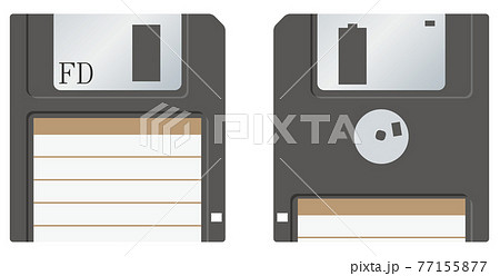 フロッピーディスクのイメージイラスト（両面）（記録媒体） 77155877