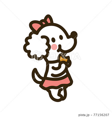 お菓子を運ぶプードル 77156207