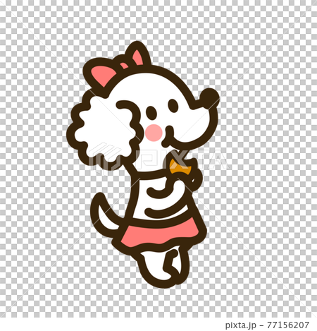 お菓子を運ぶプードル 77156207