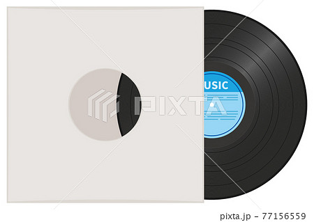 Lp盤レコードとケースのイメージイラスト 記録媒体 のイラスト素材