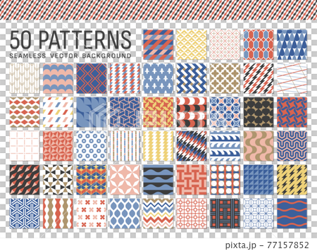 50 seamless geometric patterns - Stock Illustration [77157852] - PIXTA