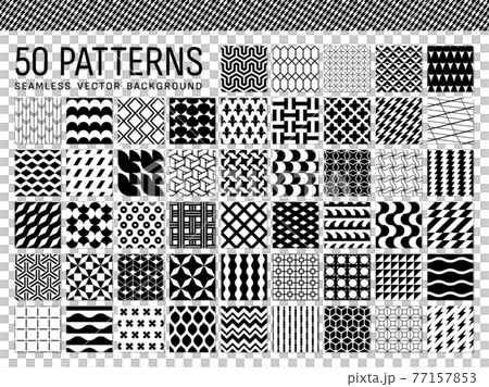 50種類のシンプルなモノクロパターン 77157853