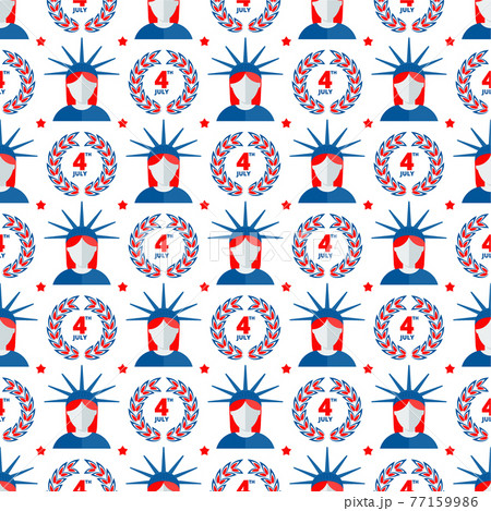 Independence day of USA flat vector seamless pattern. Independence day of USA flat vector seamless pattern. 77159986