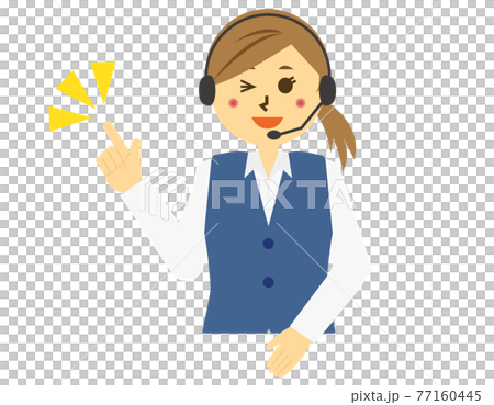 矢量圖的電話接線員戴著耳機女性 77160445