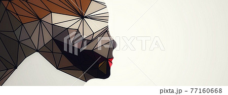 抽象的な人の横顔シルエットのイラスト素材