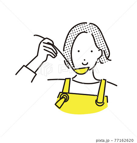 シンプル イラスト 料理の味見をする女性 シンプル イラスト 料理の味見をする女性 77162620