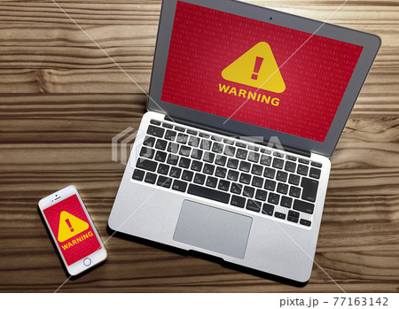 PCマルウェアウィルス 検出警告 画面 PCマルウェアウィルス 検出警告 画面 77163142