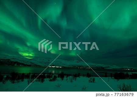 オーロラと私たち、自然現象を独り占め、 77163679
