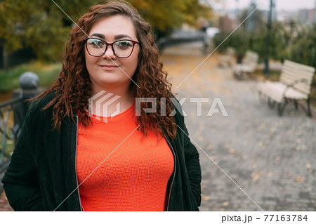 enjoying walk happy plus size woman body positive enjoying walk happy plus size woman body positive 77163784