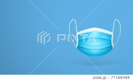front view medical face mask on blue 77166488