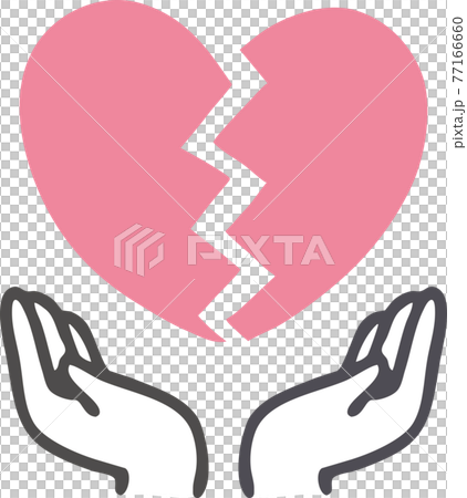 Illustration material of the hand holding a broken heart Illustration material of the hand holding a broken heart 77166660