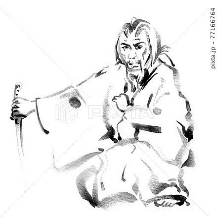 俊寛,歌舞伎,墨彩画 77166764
