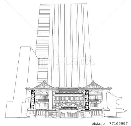 歌舞伎座,線画. 歌舞伎座,線画. 77166997