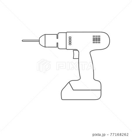 Electric hand drill icon. Vector illustration, flat design. Electric hand drill icon. Vector illustration, flat design. 77168262