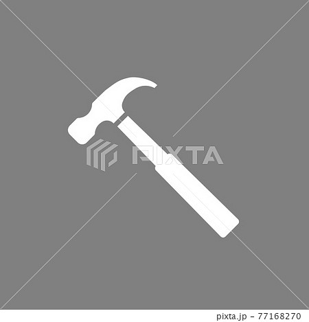 Hammer icon. Vector illustration, flat design. On grey background. Hammer icon. Vector illustration, flat design. On grey background. 77168270