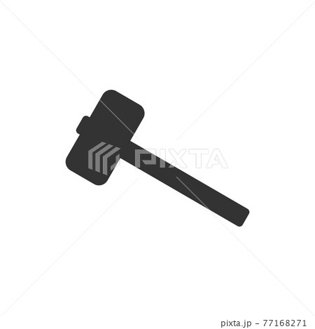 Hammer icon. Vector illustration, flat design. On white background. 77168271