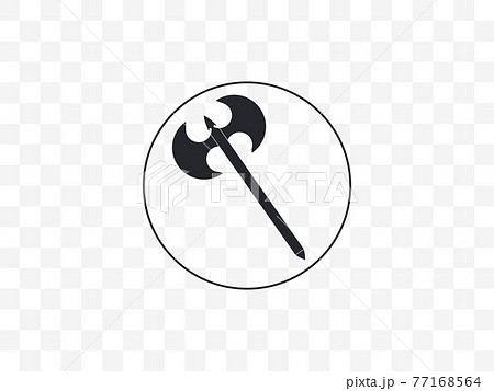 Axe, tool, fantasy, game icon. Vector illustration, flat design. 77168564