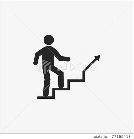 Stairs, Career ladder icon. Vector illustration, flat design. 77169413